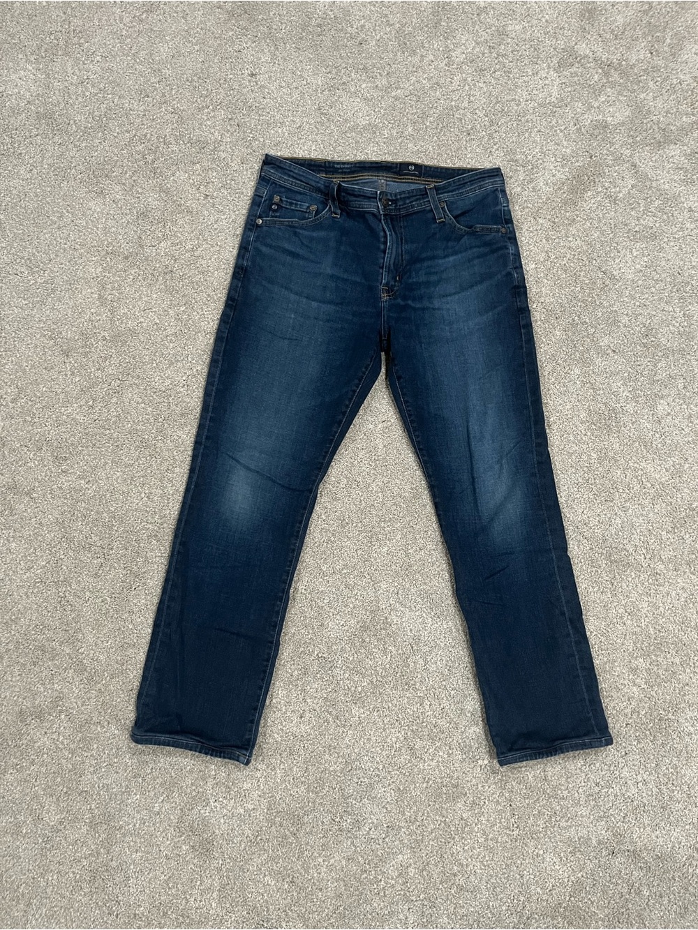 Ag Adriano Goldschmied Men’s Dark Indigo Straight Jeans